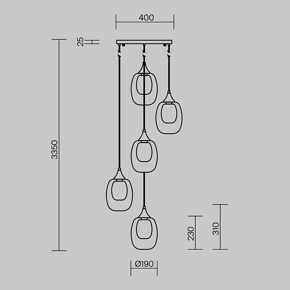 Светильник подвесной Maytoni Aura MOD016PL-05BS