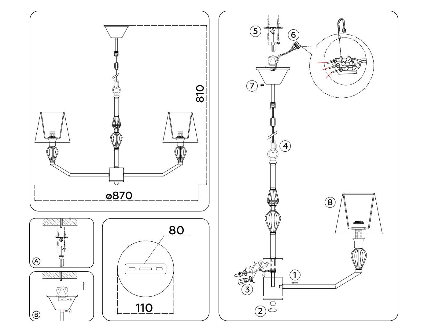Подвесная люстра Ambrella Ceramo Classic LH75063