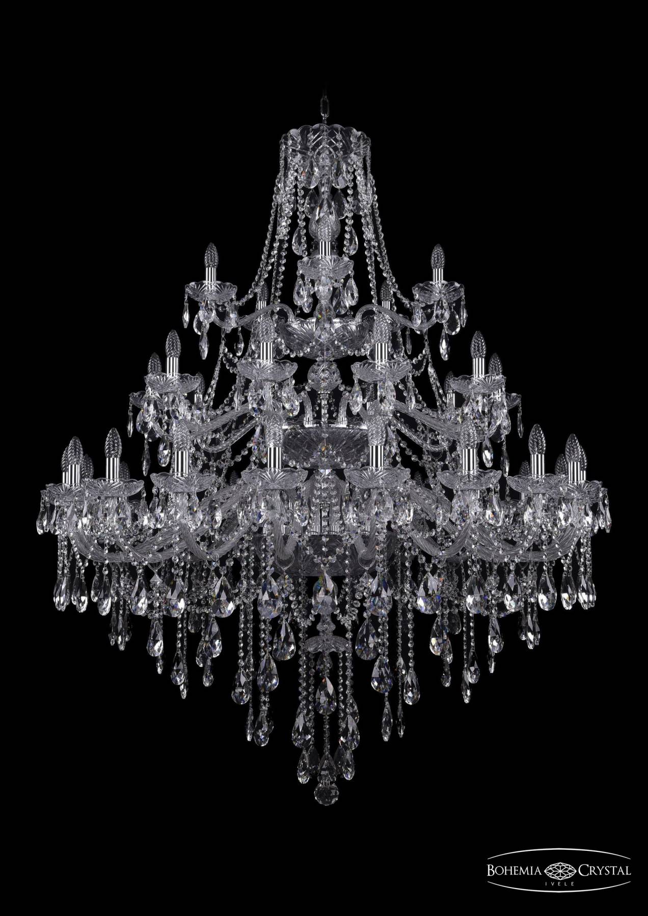 1415/20+10+5/460/3d Ni Подвесная хрустальная люстра 1415 Bohemia 1415/20+10+5/460/3d Ni