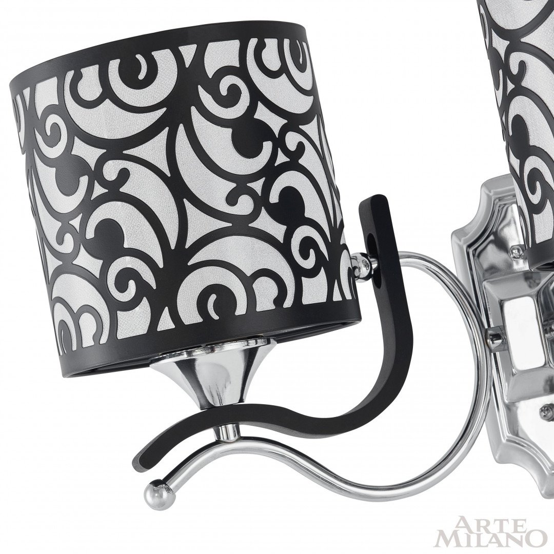 Настенное бра Arte Milano Florentia-4957 304957/2W Bk/Ni