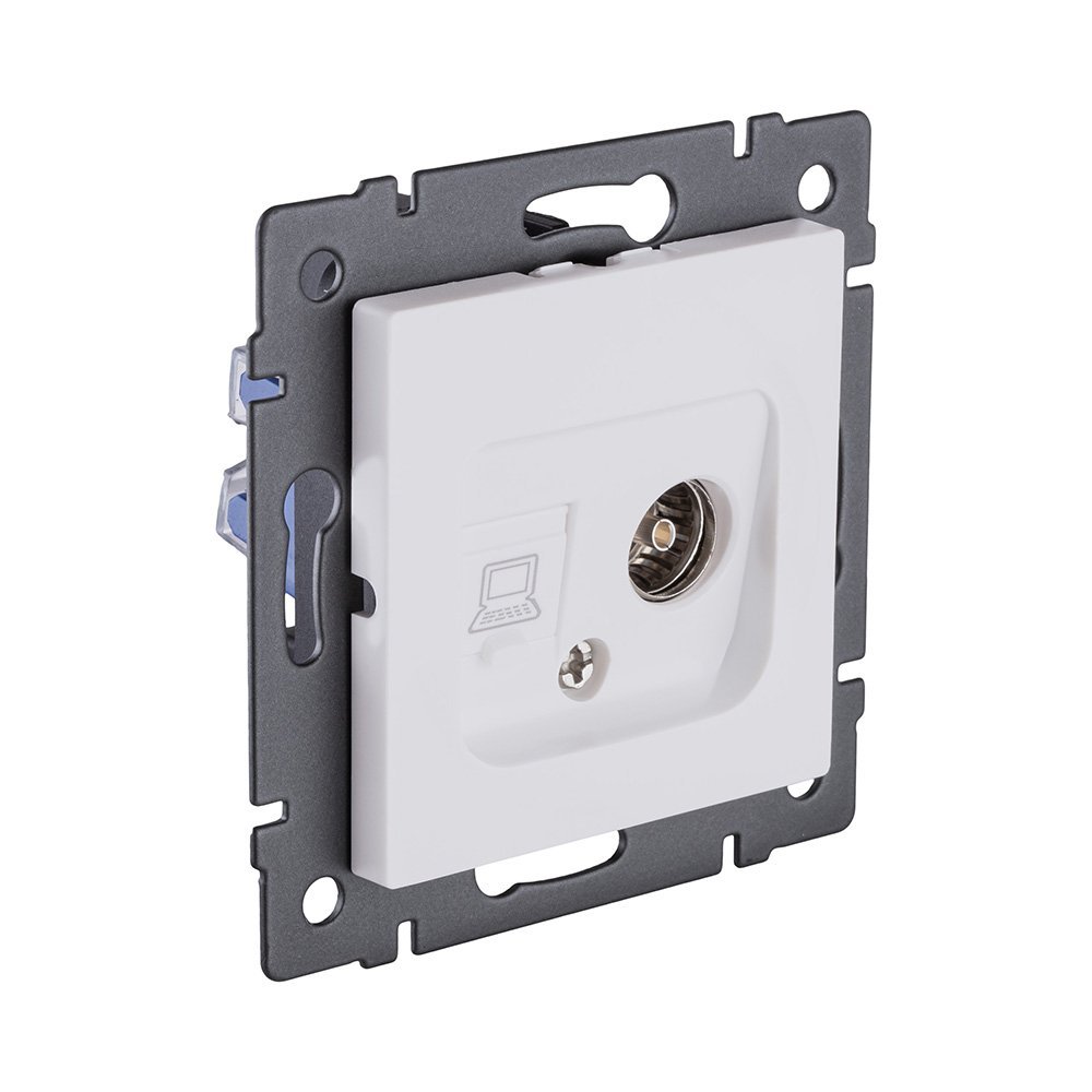 REA-021WM Розетка двойная TV (мама) + RJ45 Cat.6, белый матовый Kollinger REA-021WM для Aspekt, Eleganz, Reflex
