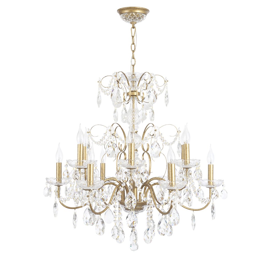 ODELIS SP12 GOLD Подвесная люстра Crystal Lux Odelis ODELIS SP12 GOLD
