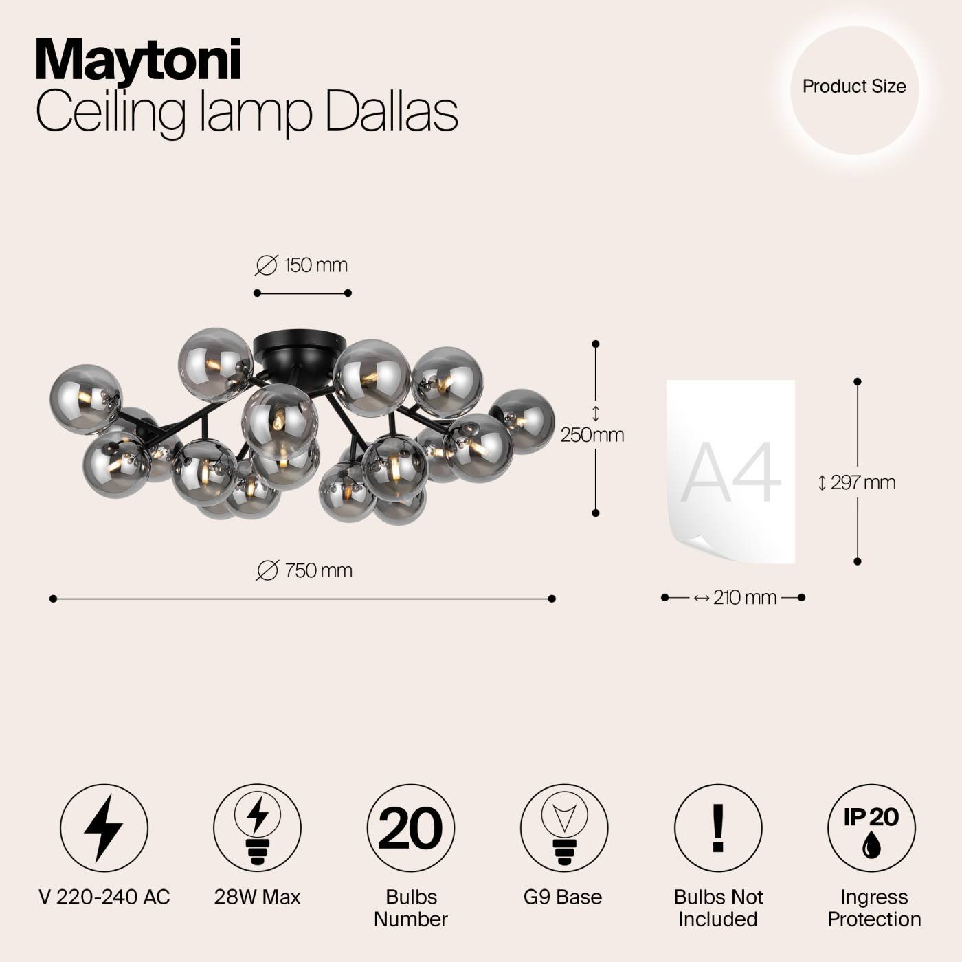 MOD545CL-20B Потолочная люстра Maytoni Dallas MOD545CL-20B