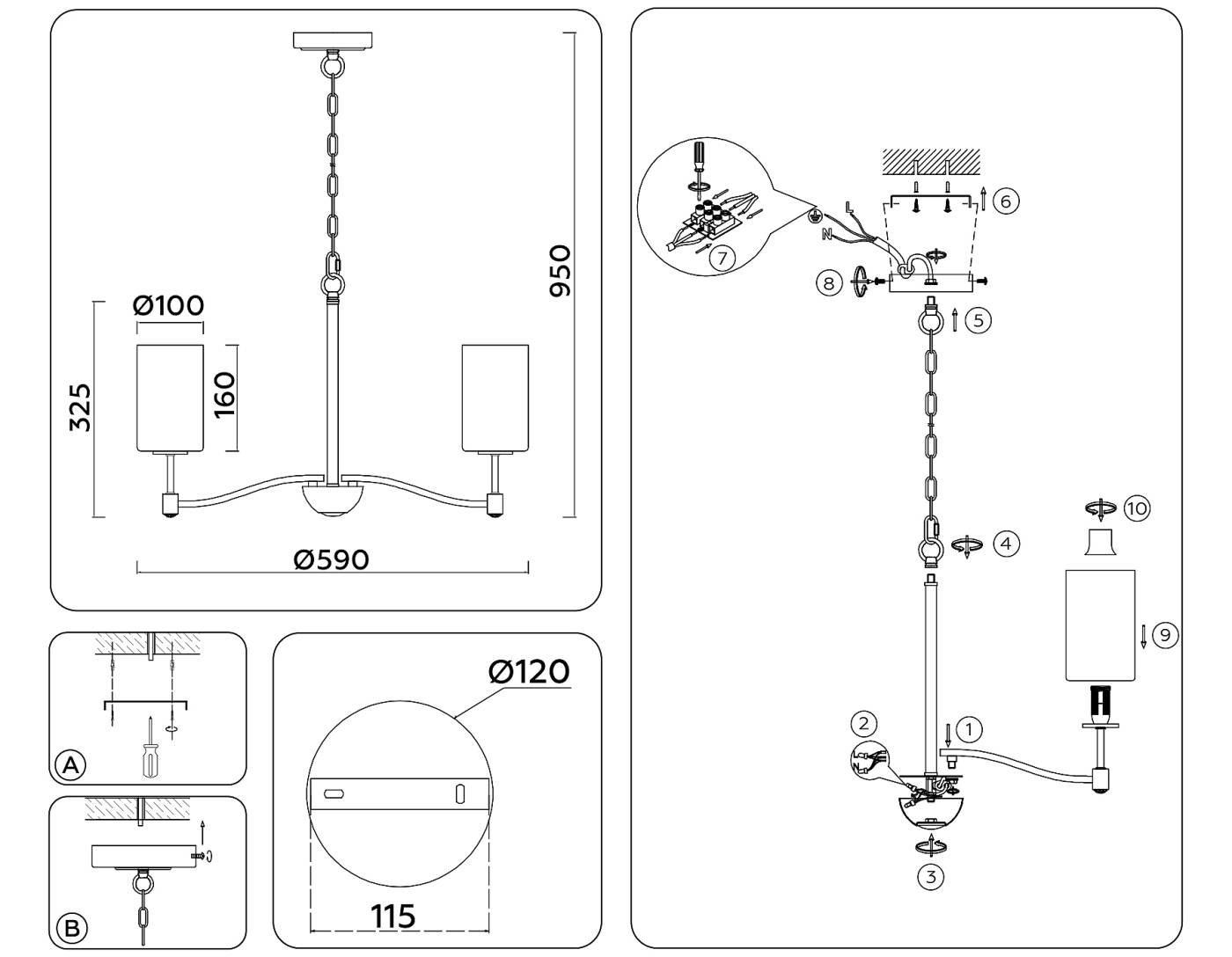 Подвесная люстра Ambrella Heigh Light LH56051