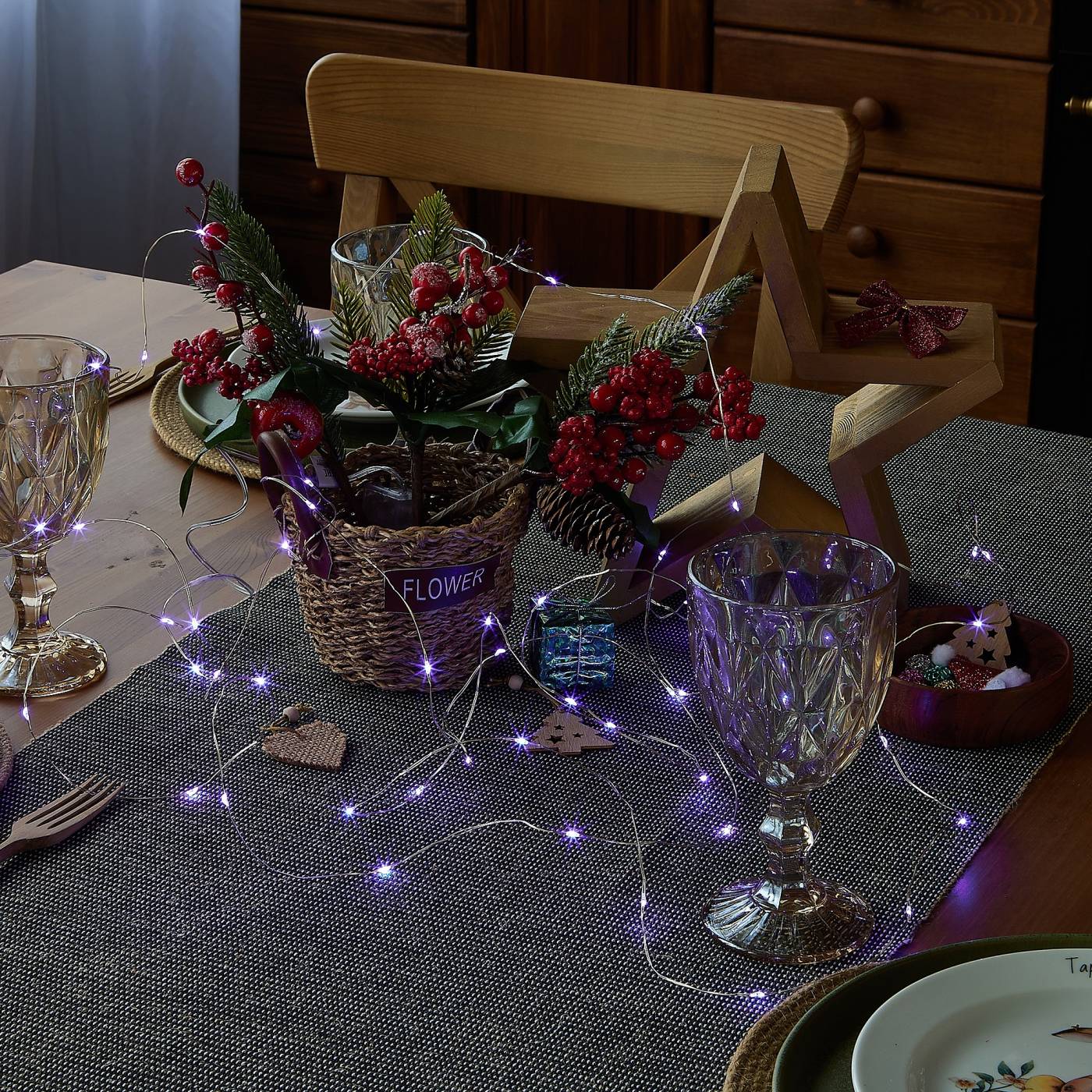 ULD-S0500-050/SCB/2AA PURPLE IP20 DEW Гирлянда Uniel ULD-S0500-050/SCB/2AA PURPLE IP20 DEW