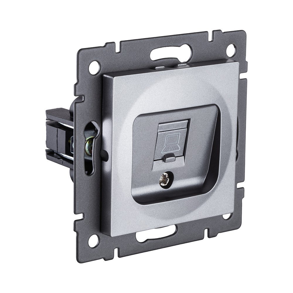 Розетка Ethernet RJ45 Cat.5, серый Kollinger REA-016GY для Aspekt, Eleganz, Reflex