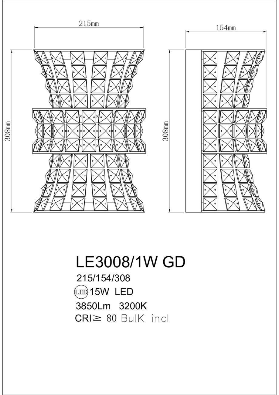 LE3008/1W GD Настенное бра LEON Aurelie LE3008/1W GD
