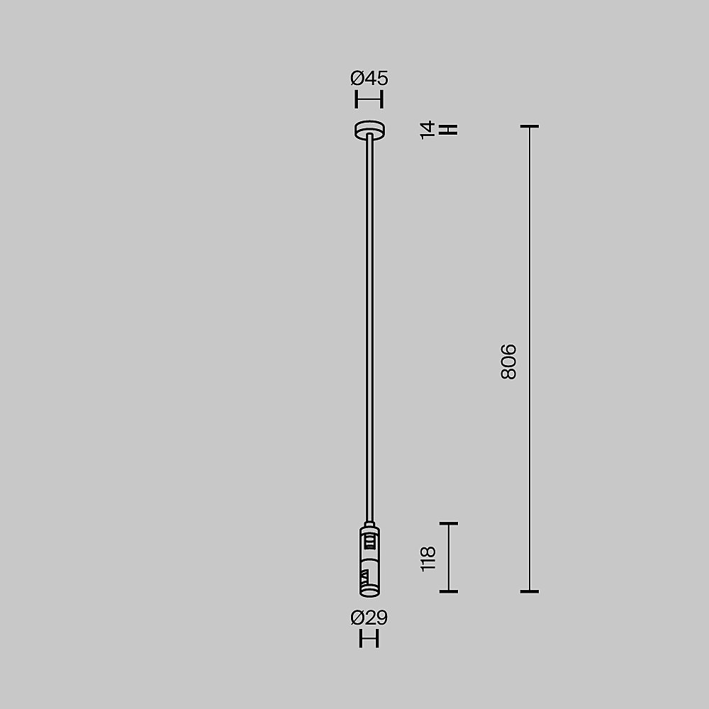 TRA159C-D1-PT Крепление потолочное Long двойное 700мм Maytoni Accessories for tracks Flarity TRA159C-D1-PT
