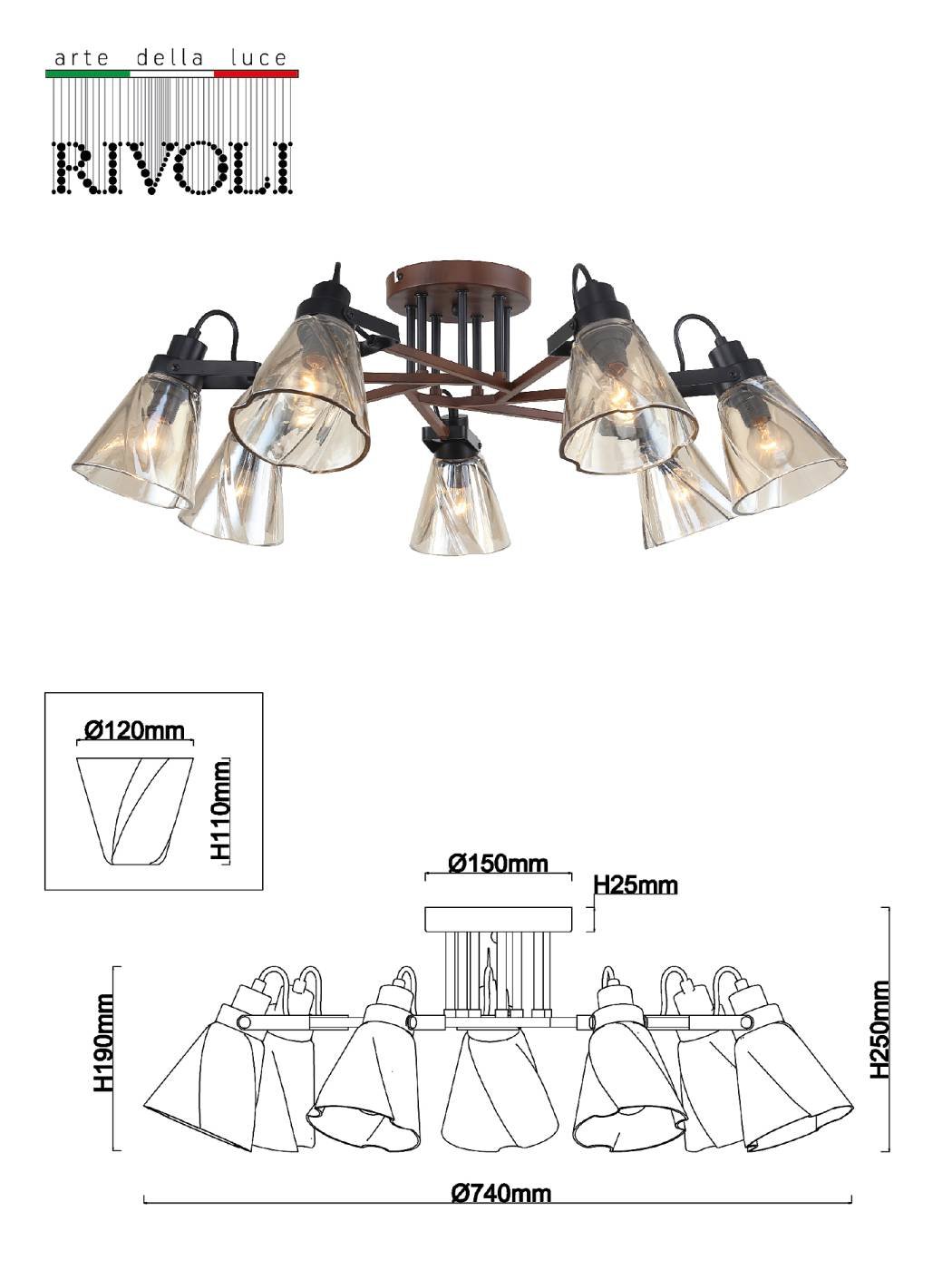 5098-307 Потолочная люстра Rivoli Clarissa 5098-307