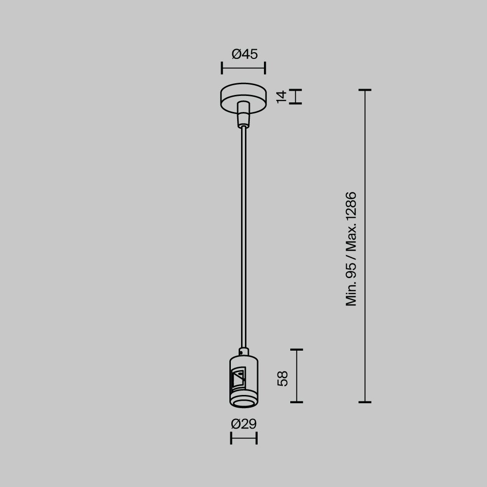 Подвес тросовый Hang с вводом питания Flarity Maytoni Accessories for tracks Flarity TRA157SW-B1-B