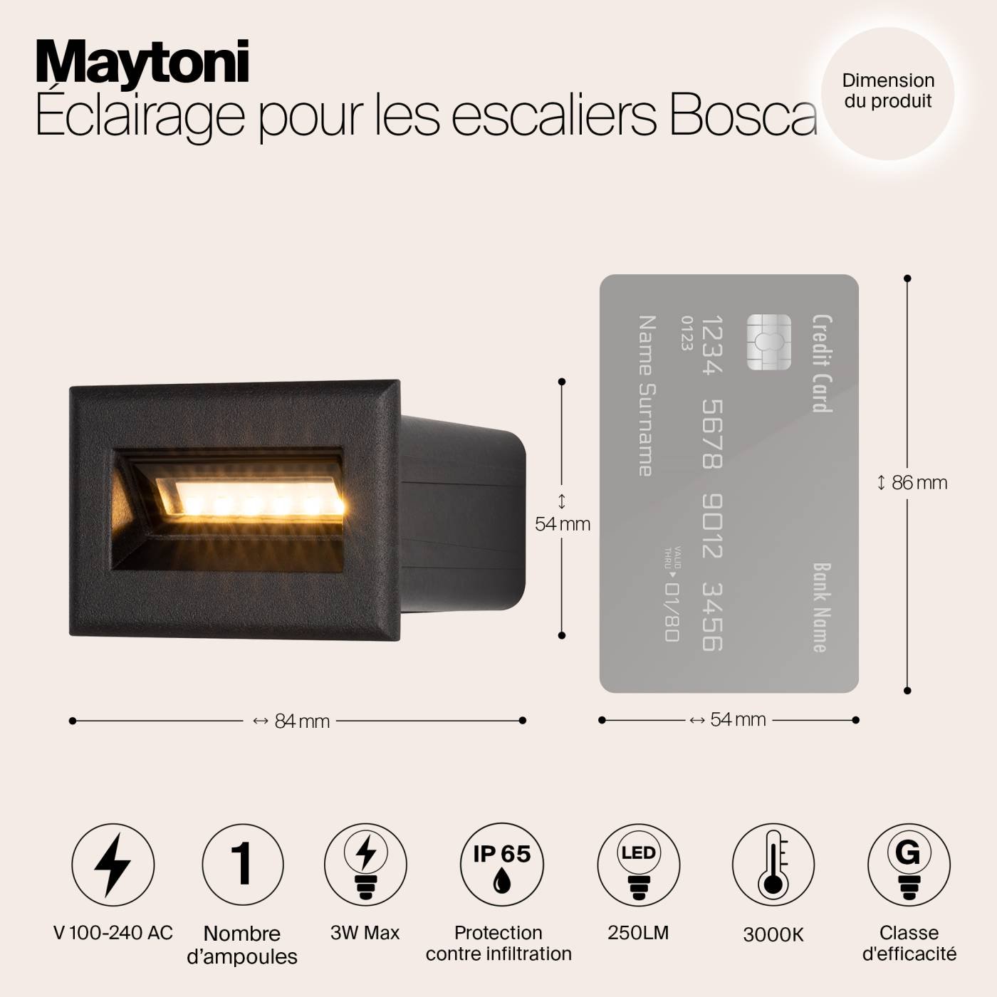 Подсветка для ступеней Maytoni Bosca O045SL-L3B3K