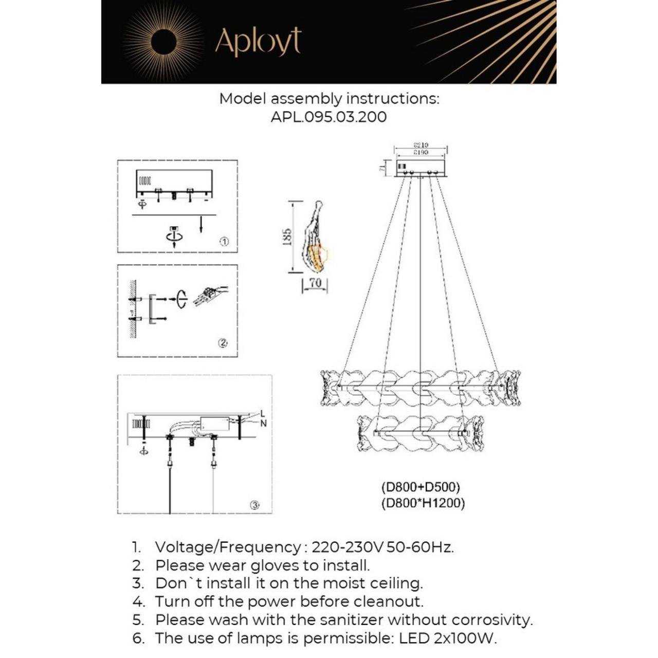 Подвесная люстра Fifi Aployt APL.095.03.200