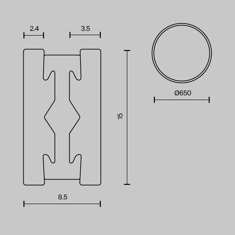 TRX154-R-D650-B Шинопровод круглый 650мм Maytoni Busbar trunkings Flarity TRX154-R-D650-B
