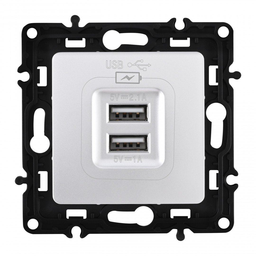 Розетка Arte Milano Am-217 217.46-1.silver