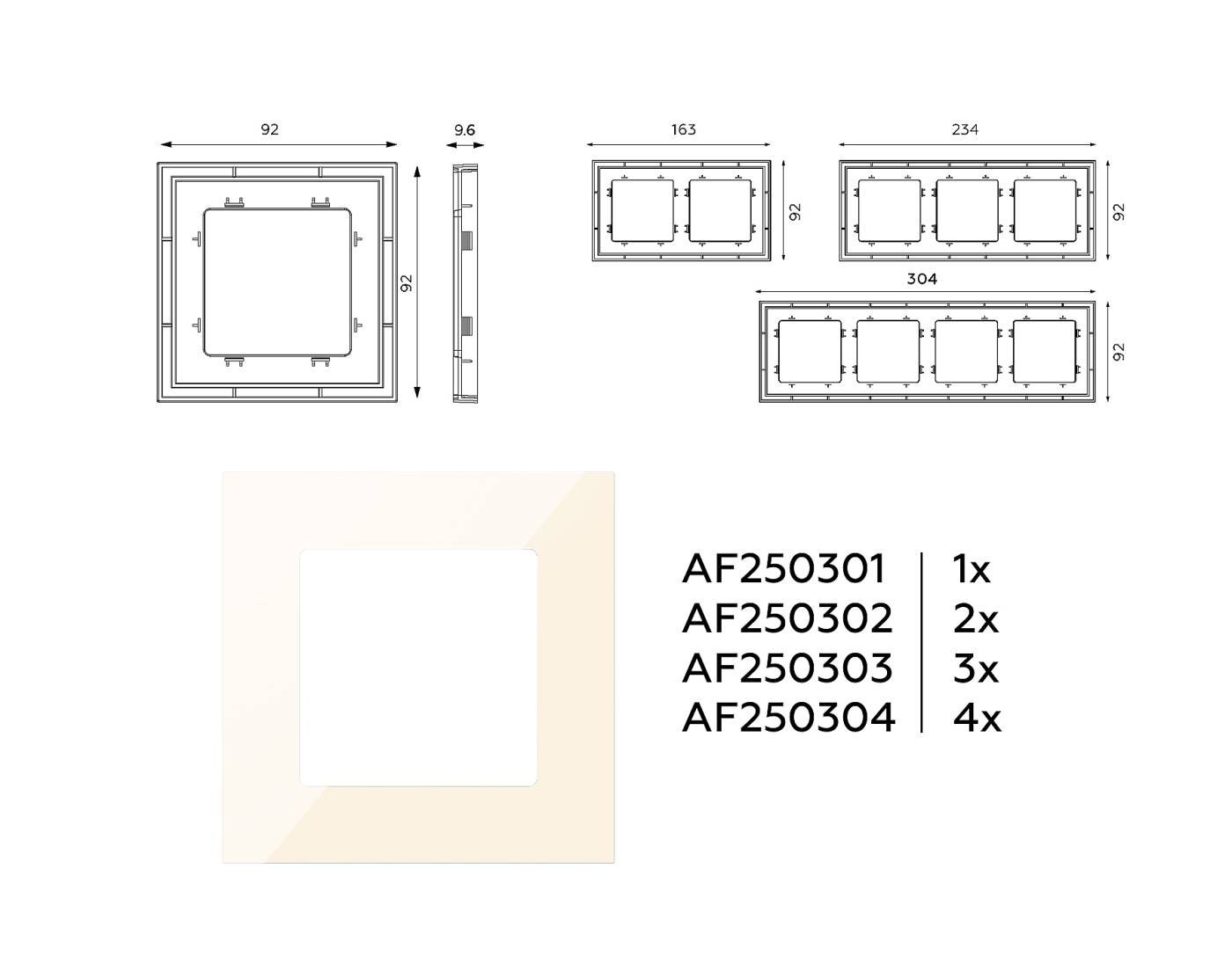 AF250301 Рамка Ambrella Volt Qubi AF250301