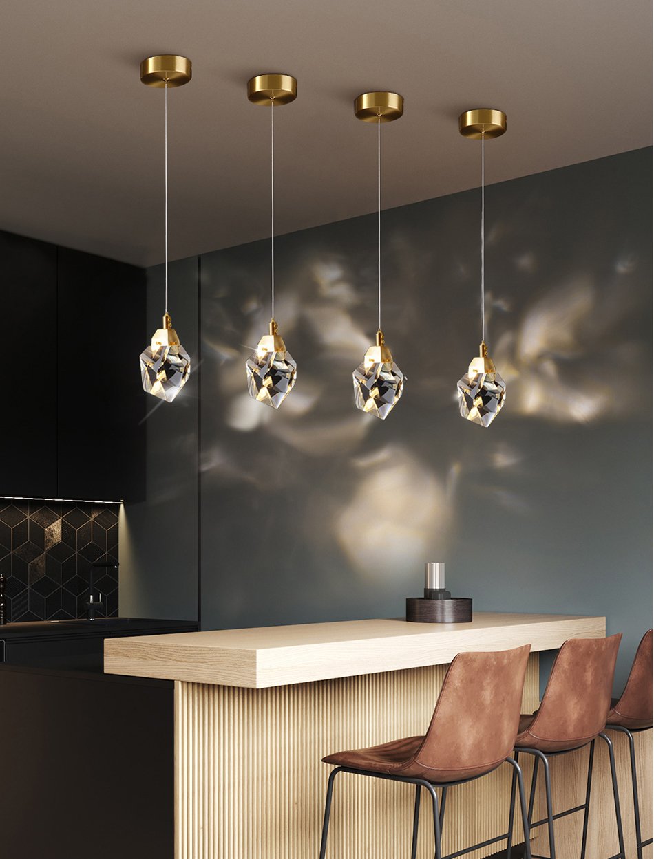 Светильник подвесной Delight Collection Crystal rock OM820083-1G (MD-020B-1 gold)