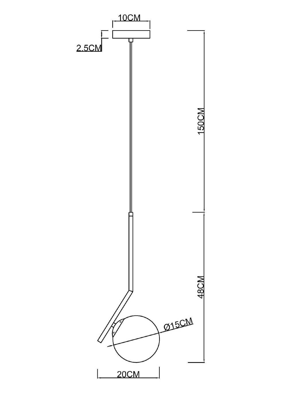 Светильник подвесной Arte Lamp Bolla-Unica A1924SP-1BK