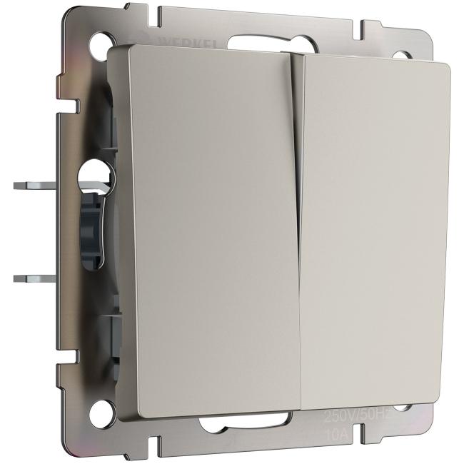 Выключатель Werkel W1223004/ Перекрестный выключатель двухклавишный (дымчатый)