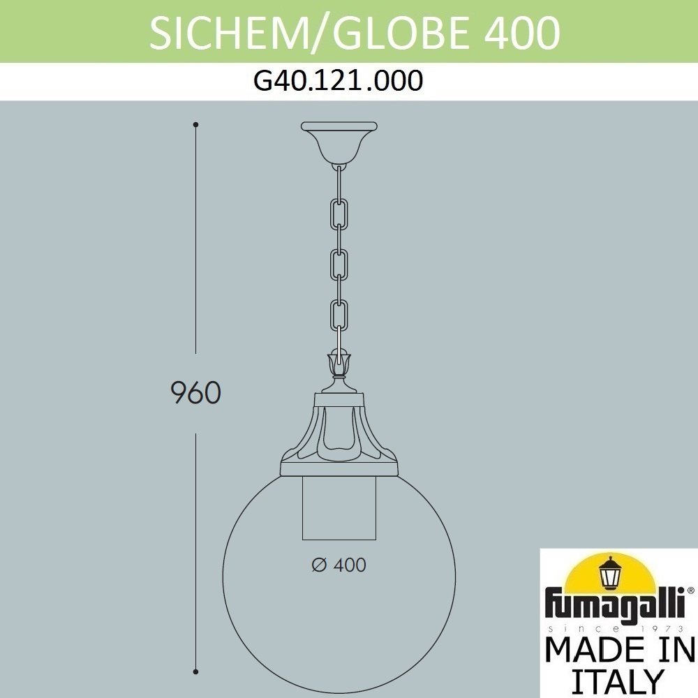 Уличный подвесной светильник Fumagalli Globe 400 G40.121.000.AYE27