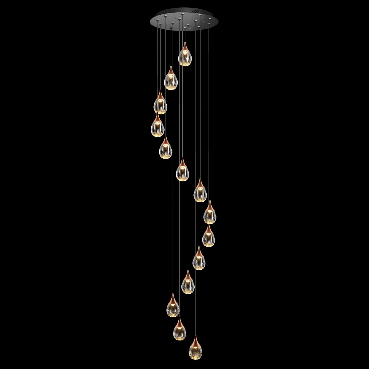 MD24001004-14A copper/clear Люстра каскадная Delight Collection Stilla MD24001004-14A copper/clear