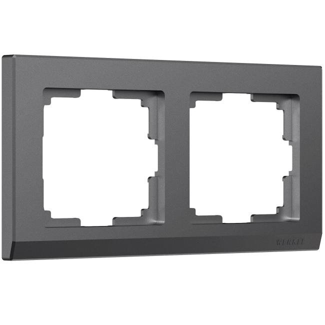 W0021864/ Рамка на 2 поста Stark (графит матовый) Рамка Werkel W0021864/ Рамка на 2 поста Stark (графит матовый)