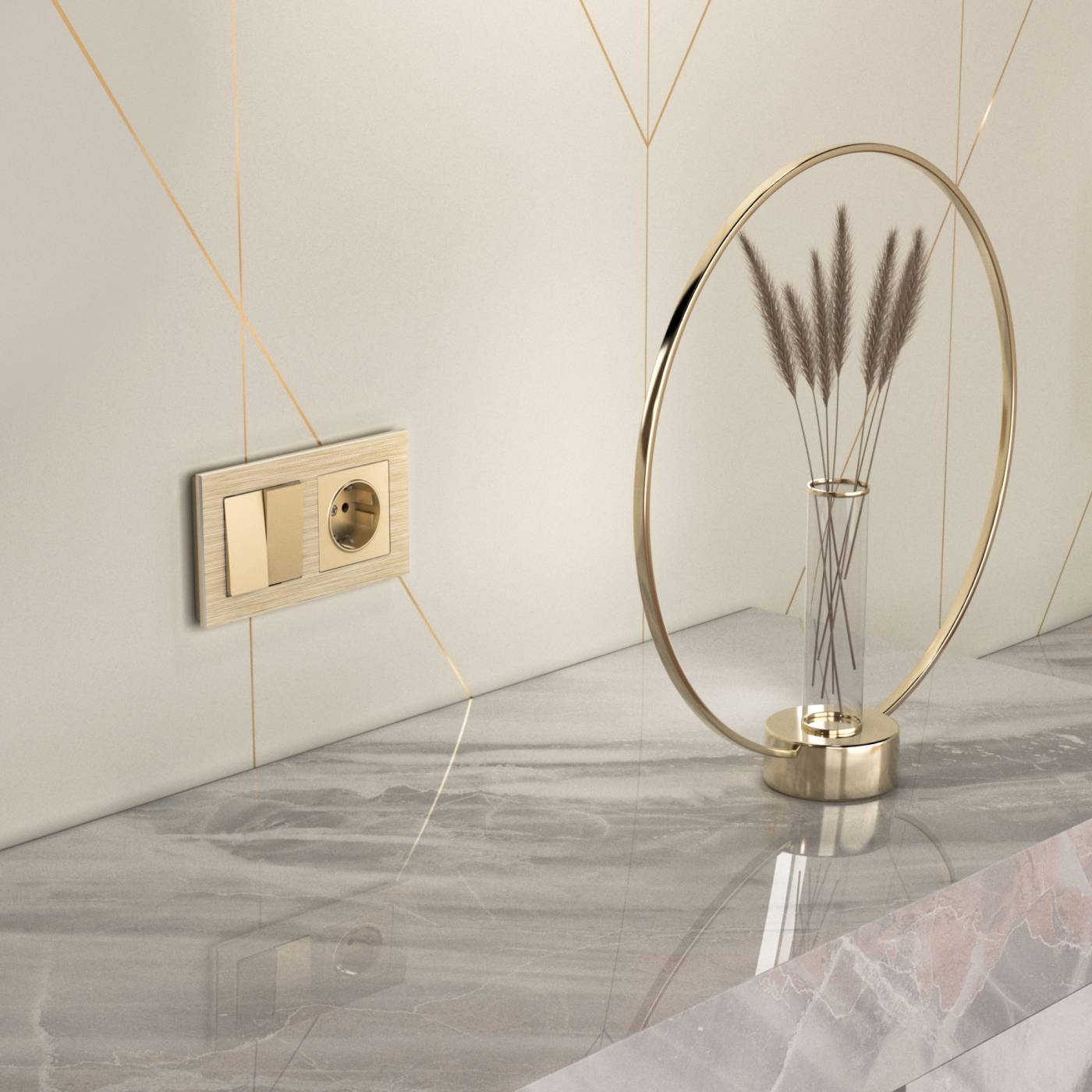 W1120011/ Выключатель двухклавишный (шампань) Выключатель Werkel W1120011/ Выключатель двухклавишный (шампань)