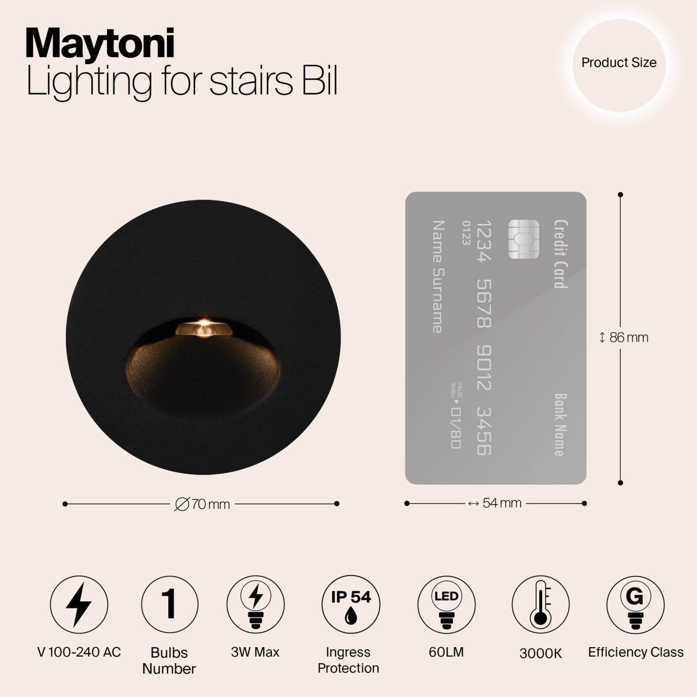 O015SL-L3B3K Подсветка для ступеней Maytoni Bil O015SL-L3B3K