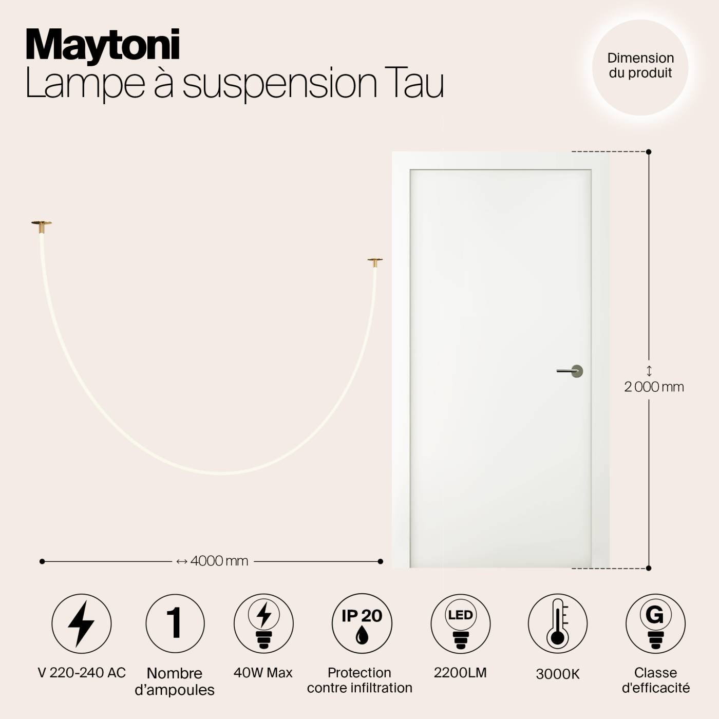 Встраиваемый светильник Maytoni Tau MOD146PL-L40G3K