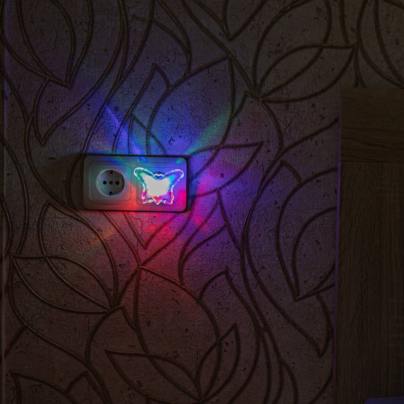 Детский ночник Uniel DTL-308-Бабочка/RGB/3LED/0,5W