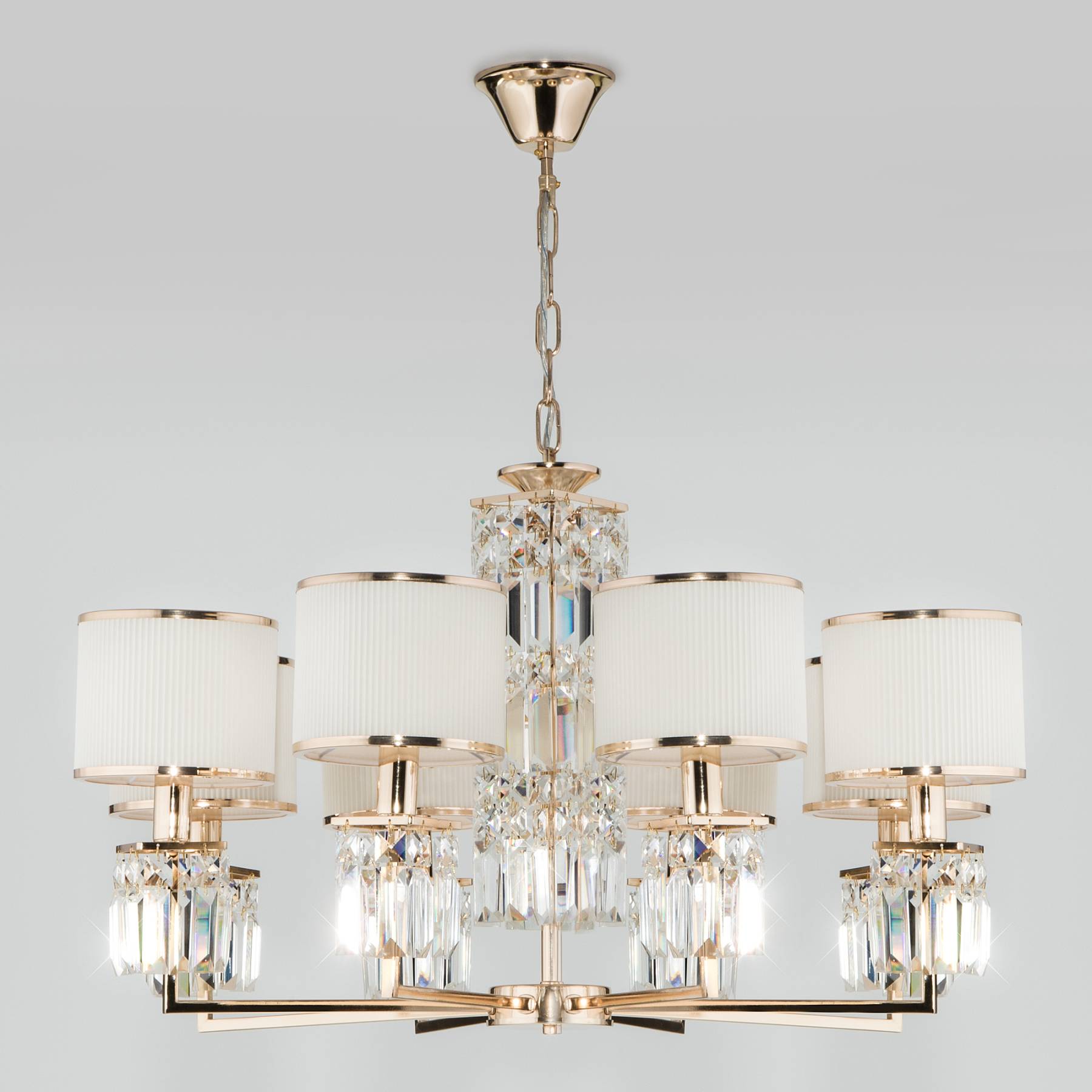 10129/8 золото/прозрачный хрусталь Strotskis Smart (10099/8) Подвесная люстра Eurosvet Zaffiro 10129/8 золото/прозрачный хрусталь Strotskis Smart (10099/8)