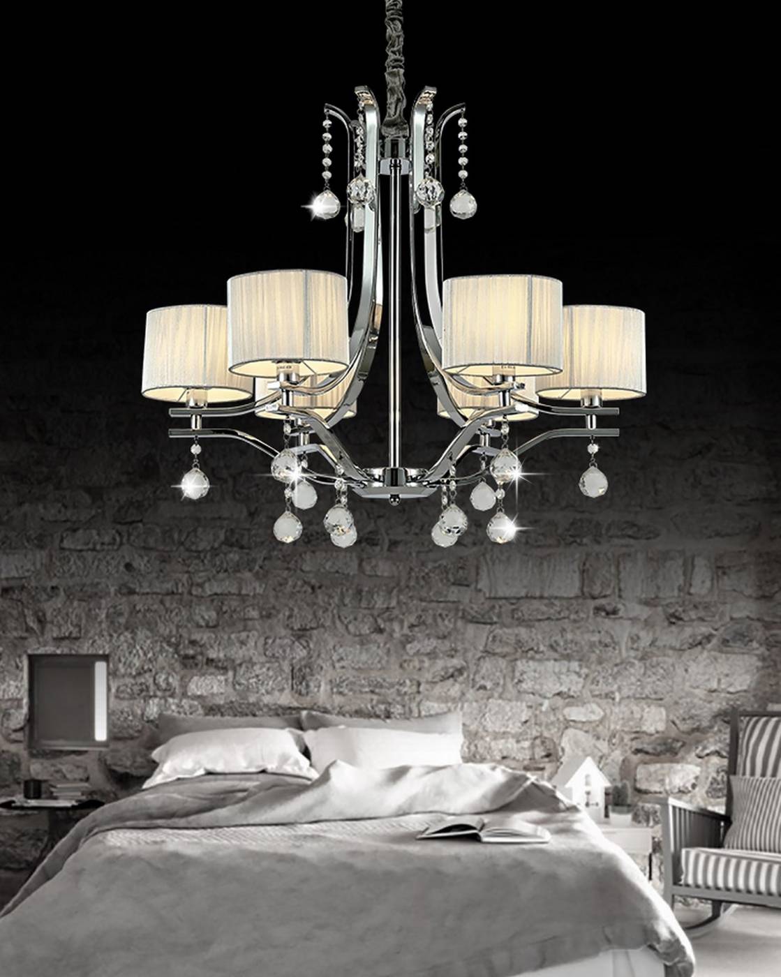 Подвесная люстра Lumina Deco Fontenea LDP 8443-6 CHR