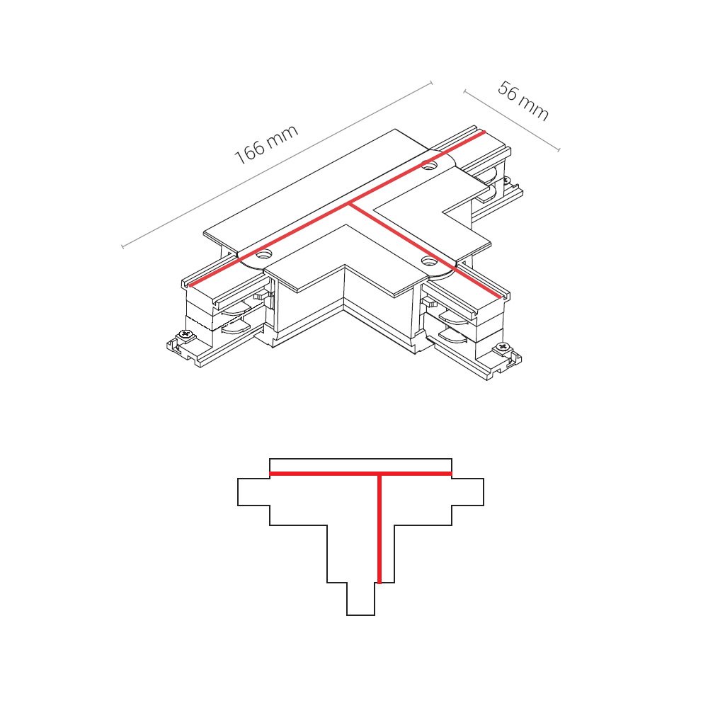 Коннектор T-образный левый Nowodvorski Ctls Power 8247