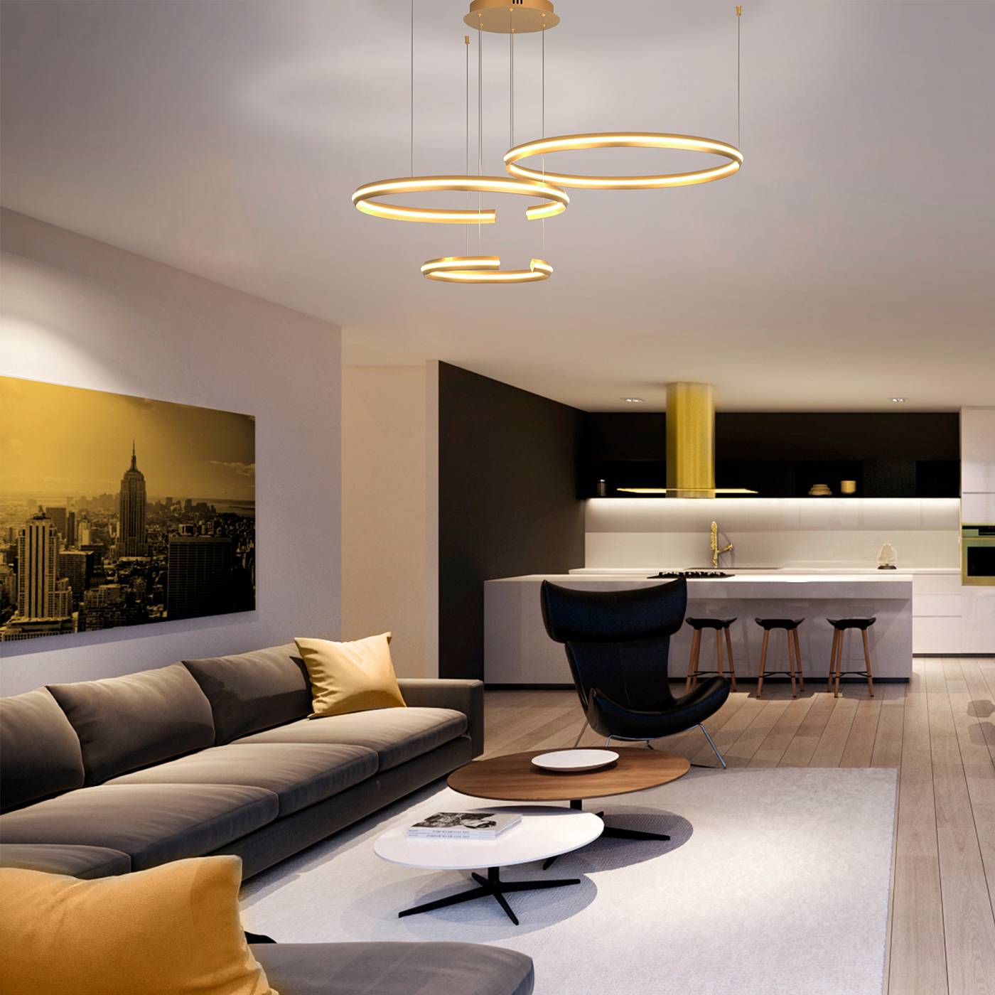 90280/3 золото Smart Светильник подвесной Eurosvet Gap 90280/3 золото Smart