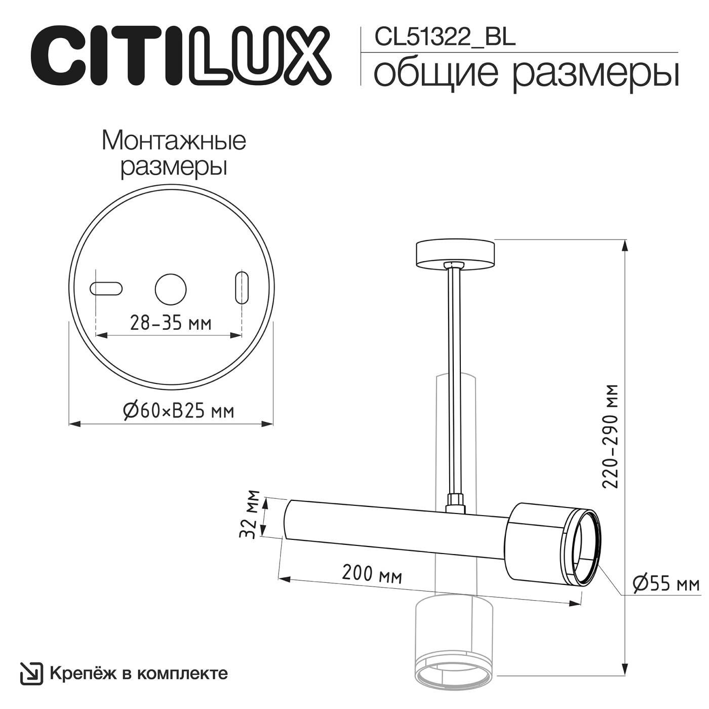 CL51322_BL Потолочный спот на штанге VEKTOR Citilux CL51322_BL