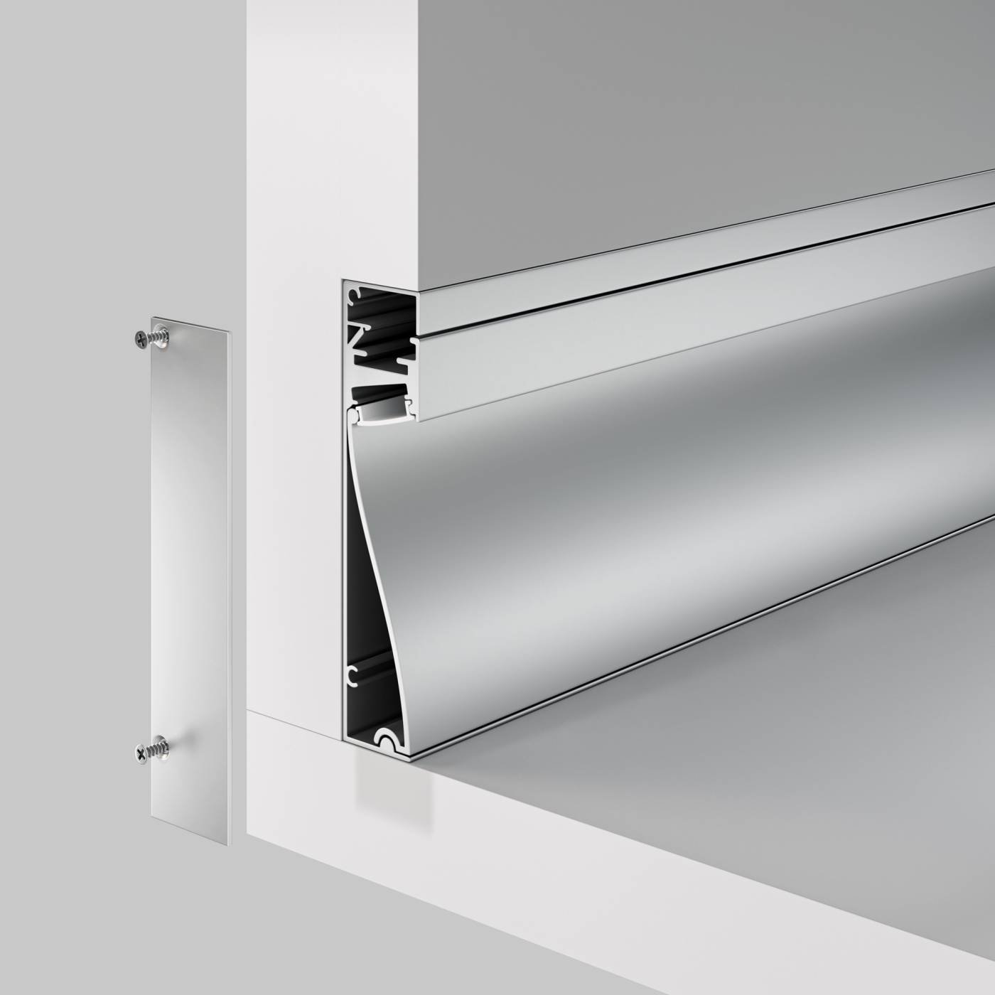 ALM-8018-S-2M Алюминиевый профиль плинтус с подсветкой 80x18 Maytoni Алюминиевый профиль ALM-8018-S-2M