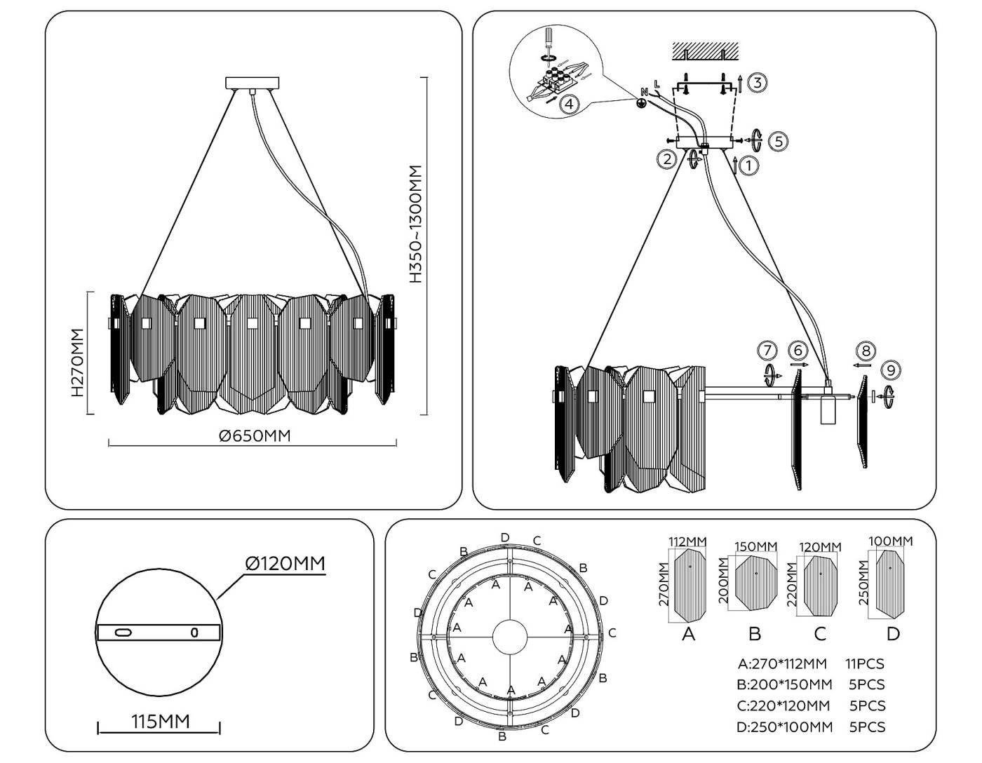 LH31203 Подвесная люстра Ambrella Crystal LH31203