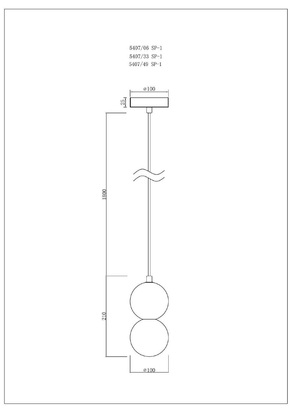 Светильник подвесной Divinare Milano 5407/49 SP-1
