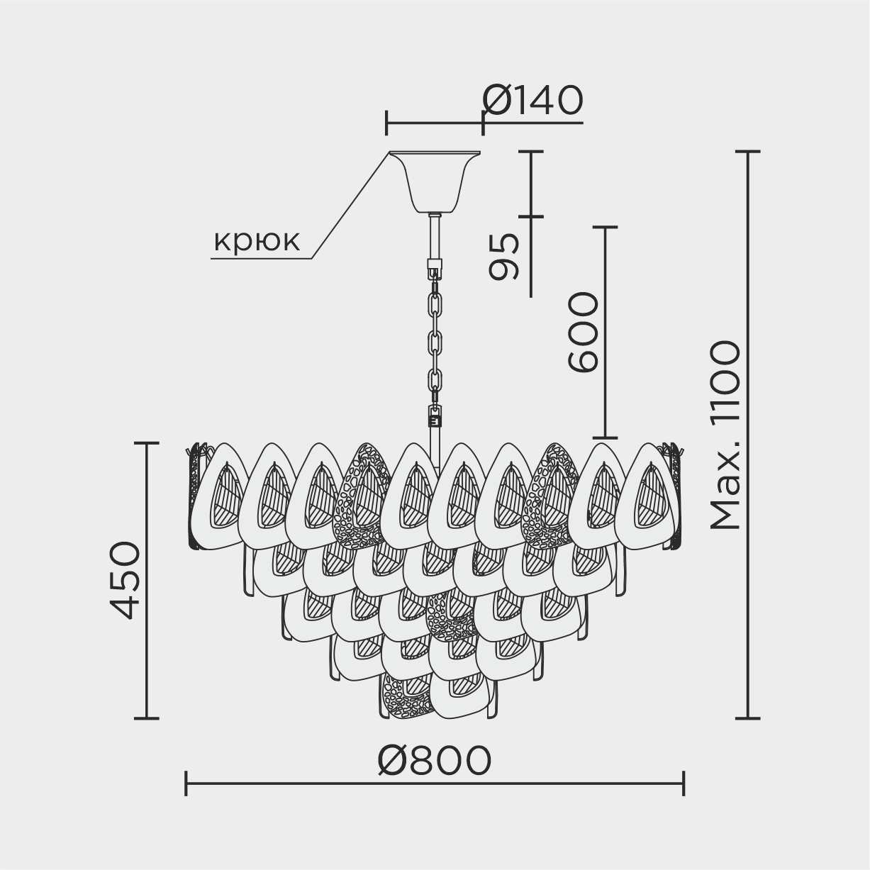 ML.6775.800 GD Подвесная люстра ML Modelux ML.6775.800 GD