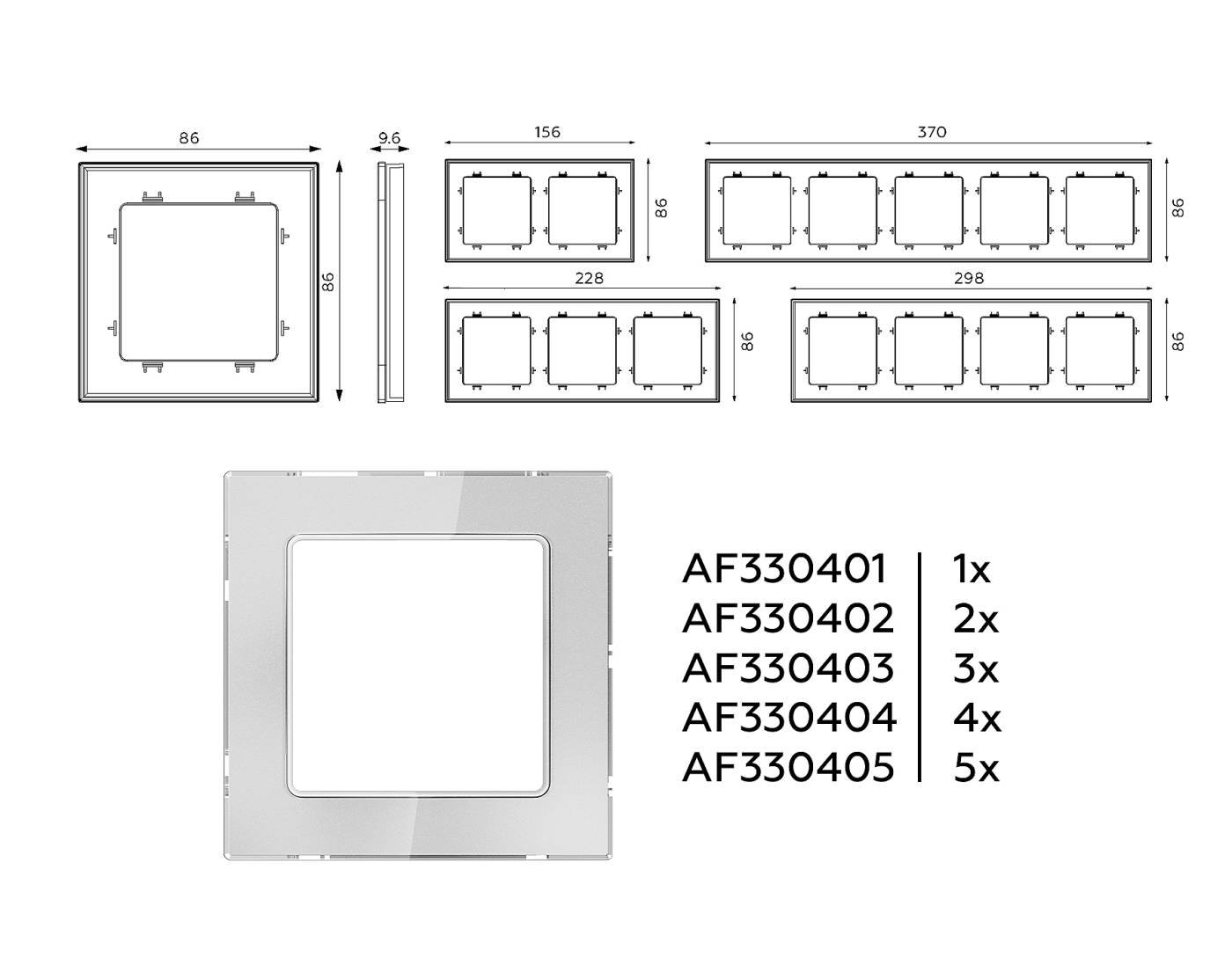 Рамка Ambrella Volt Platos Стекло органическое AF330405