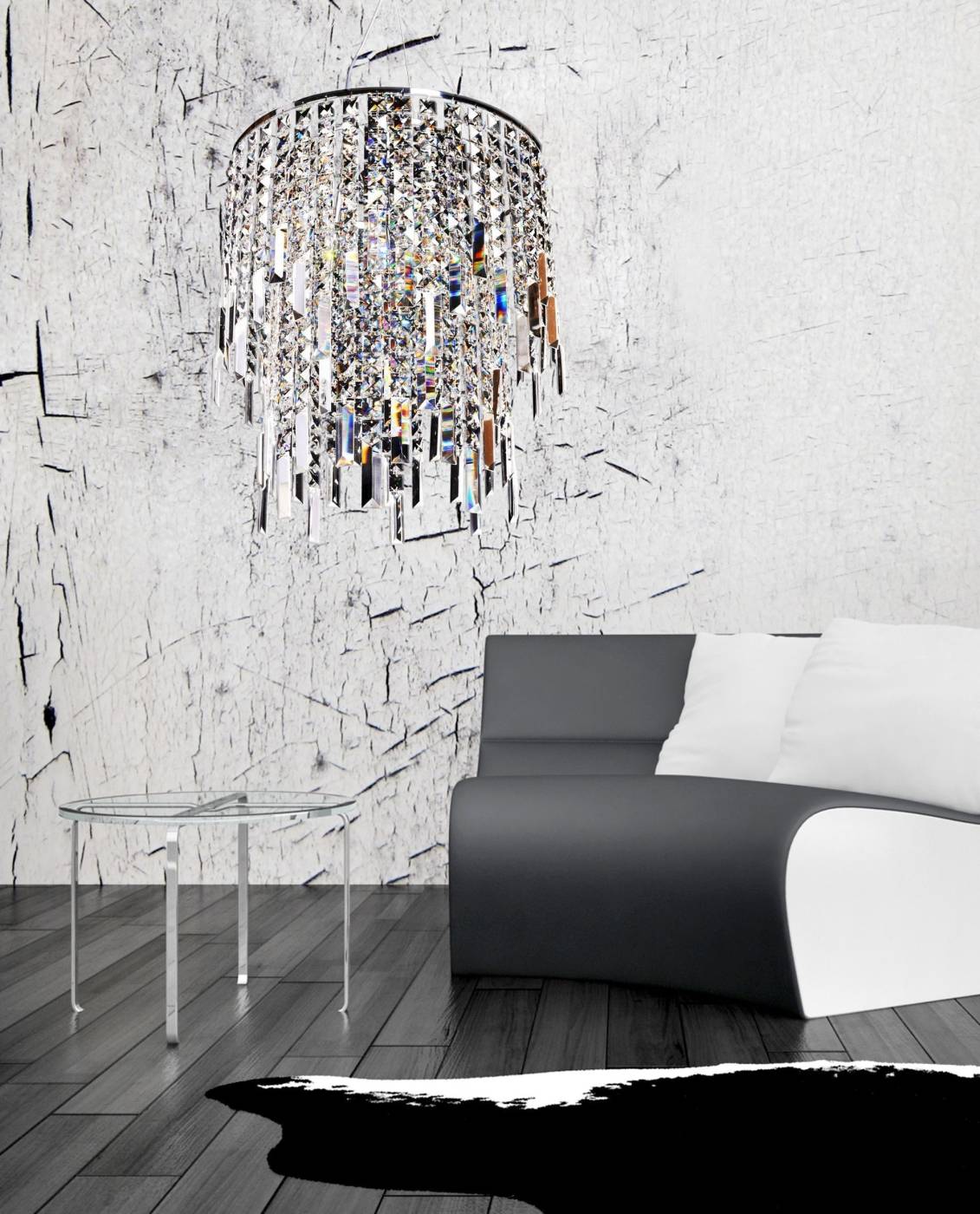 Подвесная хрустальная люстра Zucchero Lumina Deco LDP 2159-350 CHR