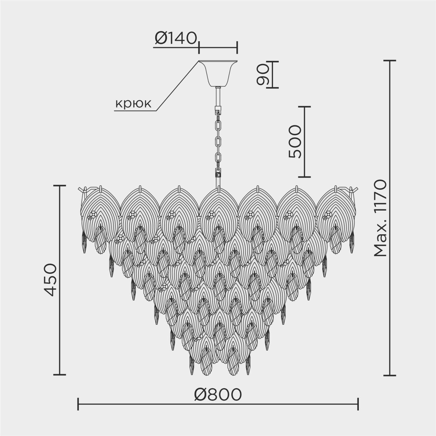 ML.6928.800 GD Подвесная люстра ML Modelux ML.6928.800 GD