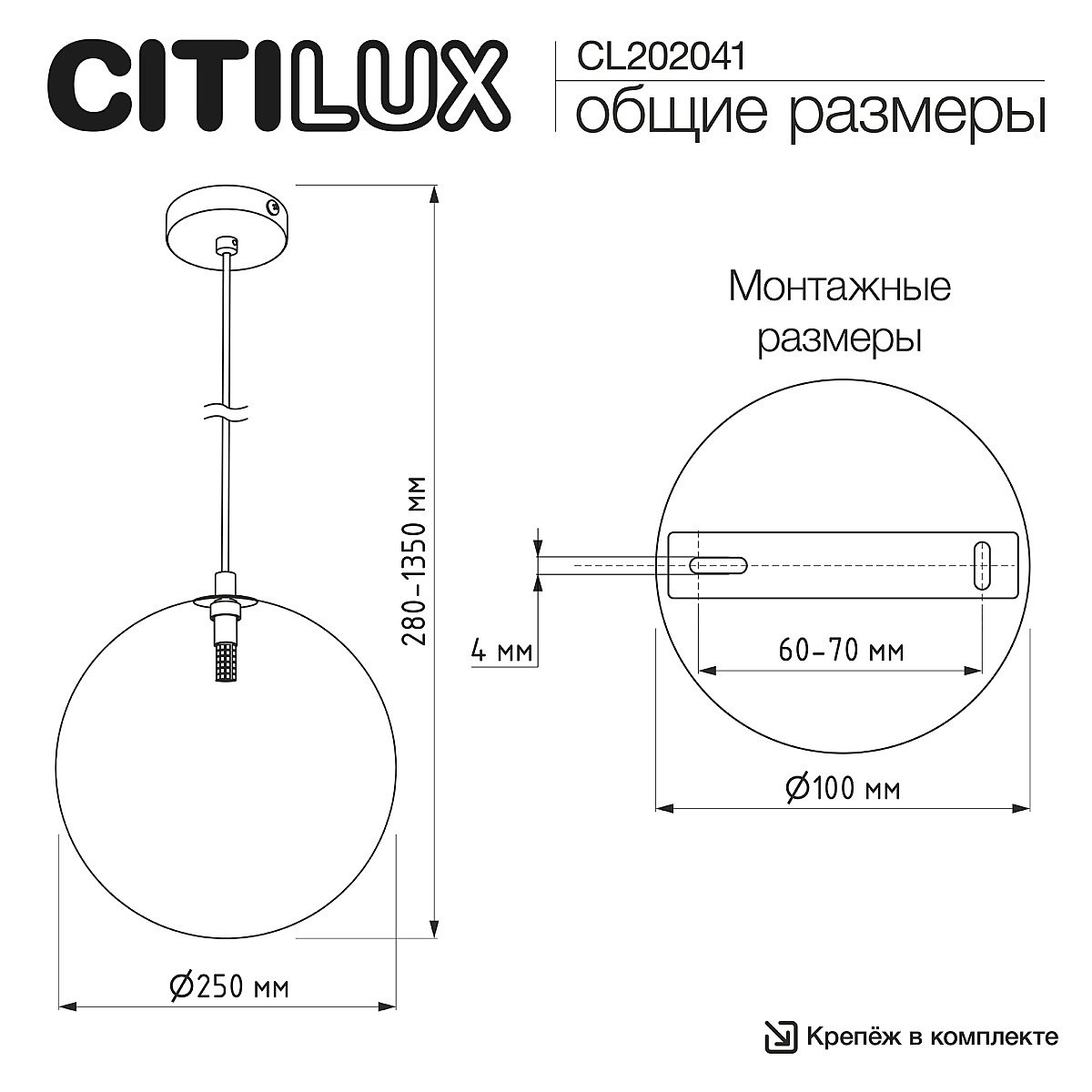 CL202041 Светильник подвесной Citilux Orton CL202041