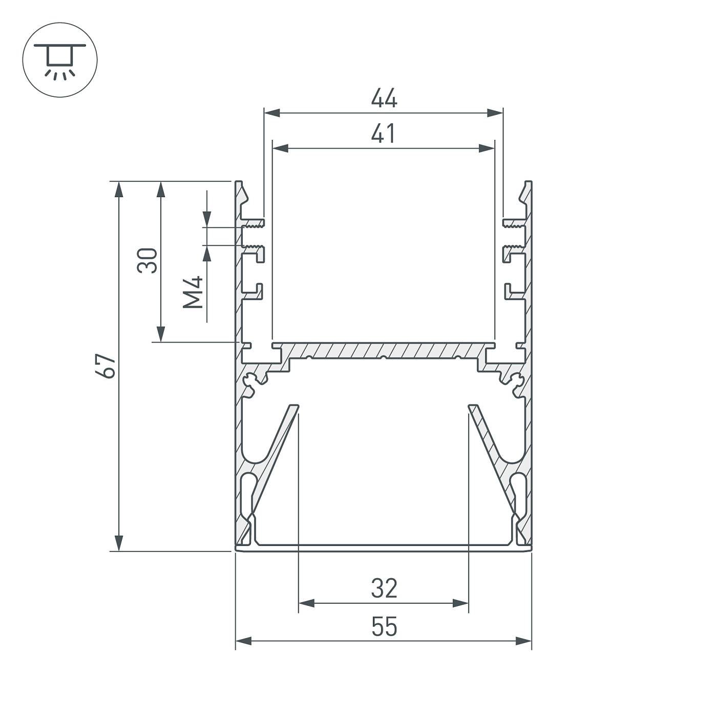 Профиль Arlight Линейный Свет 024188