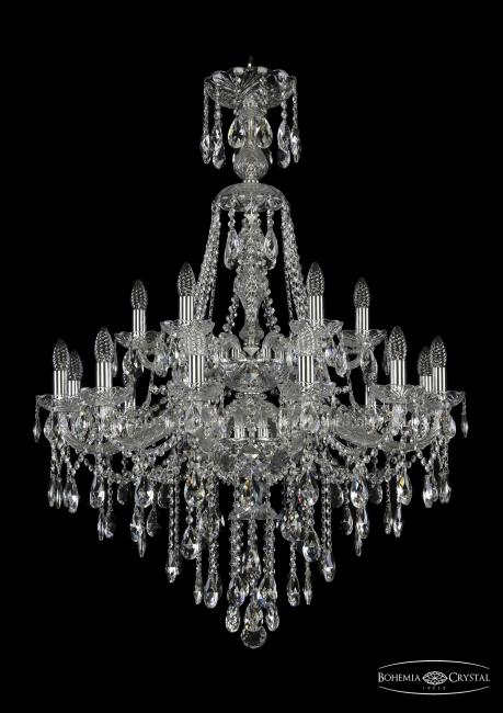 1415/12+6/300/XL-114/2d Ni Подвесная хрустальная люстра 1415 Bohemia 1415/12+6/300/XL-114/2d Ni
