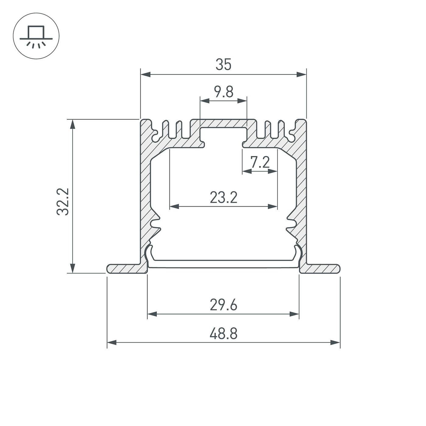 Профиль с экраном Arlight SL-LINIA 020469