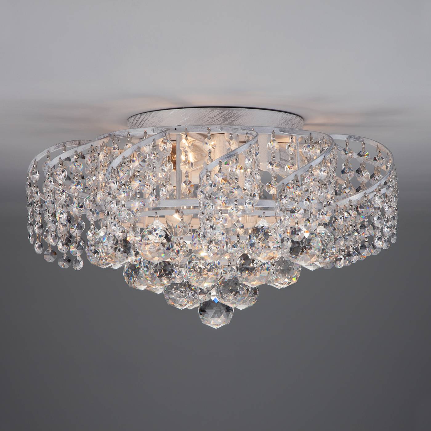 Потолочная хрустальная люстра Eurosvet Charm 16017/6 белый с серебром Strotskis