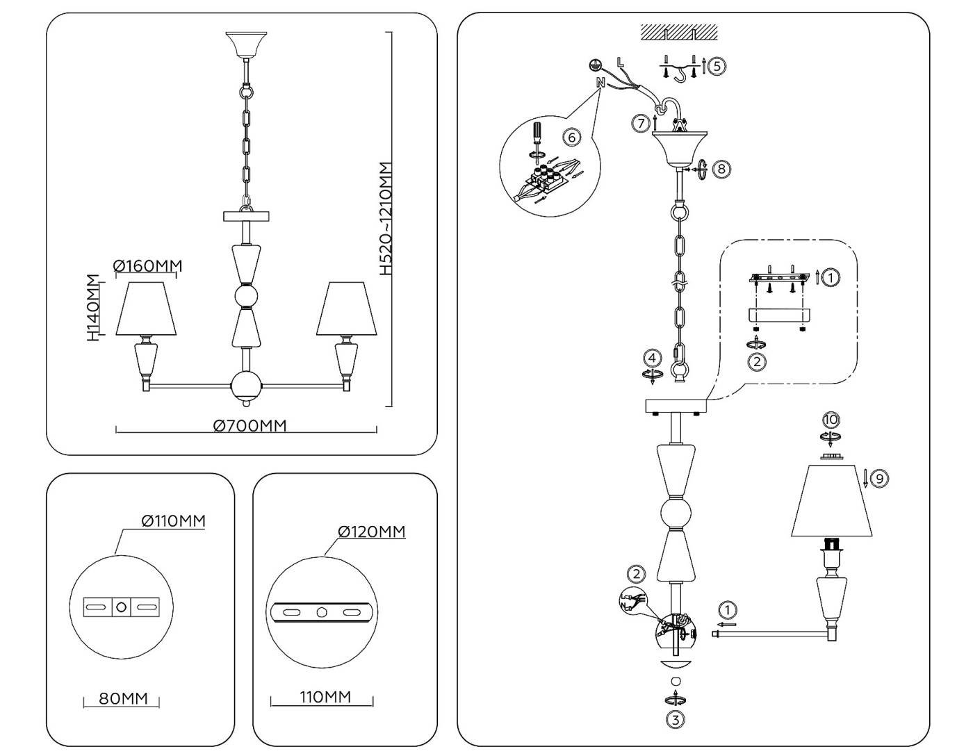 LH75253 Подвесная люстра Ambrella Classic LH75253
