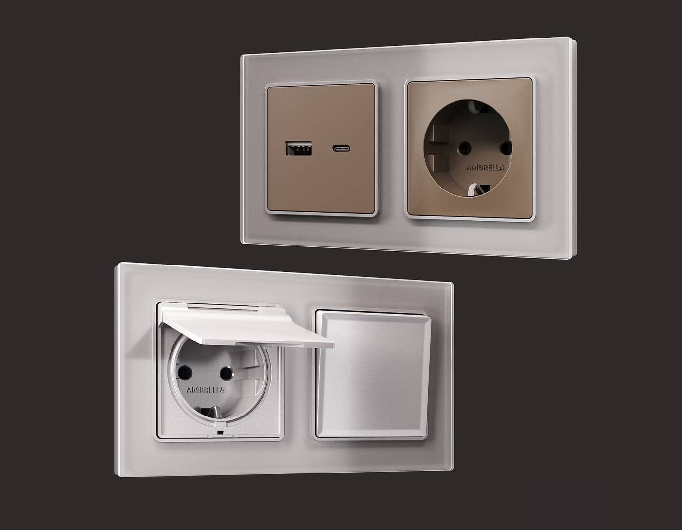 Рамка Ambrella Volt Platos Стекло органическое AF330503