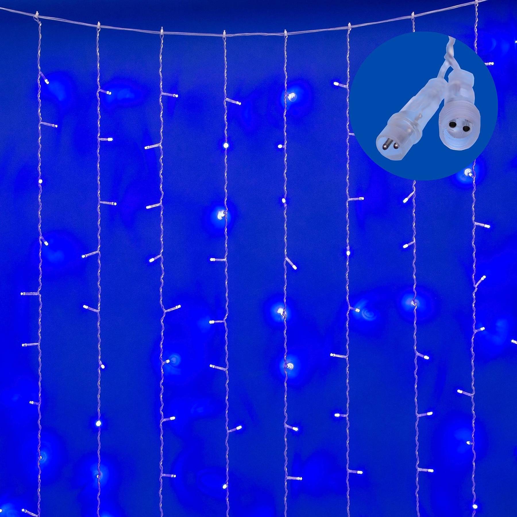 ULD-C3020-240/STK BLUE IP44 Занавес светодиодный со статическим свечением, 3х2м Uniel ULD-C3020-240/STK BLUE IP44