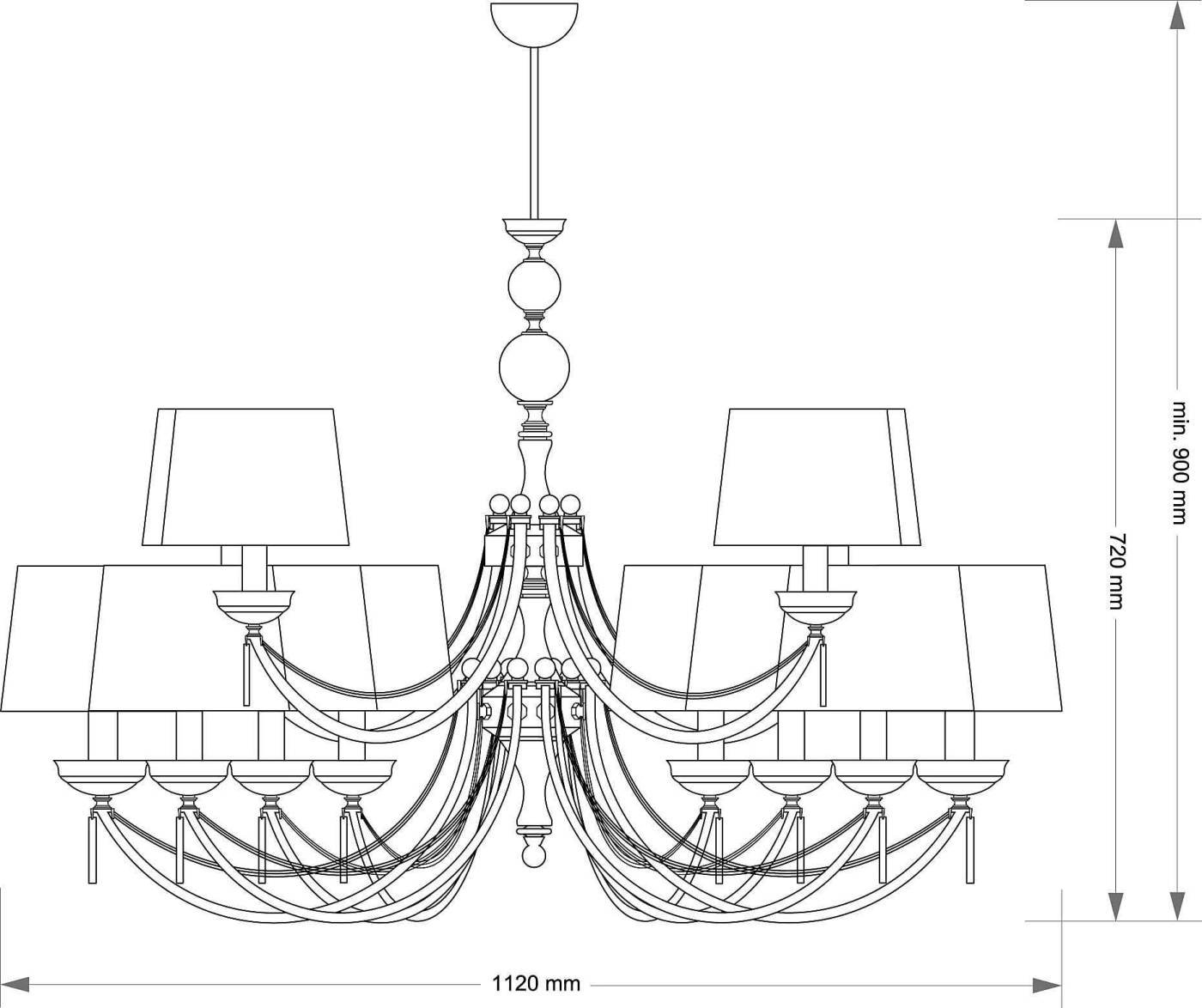 Потолочная люстра Kutek Zaffiro ZAF-ZW-8+4(P/A)